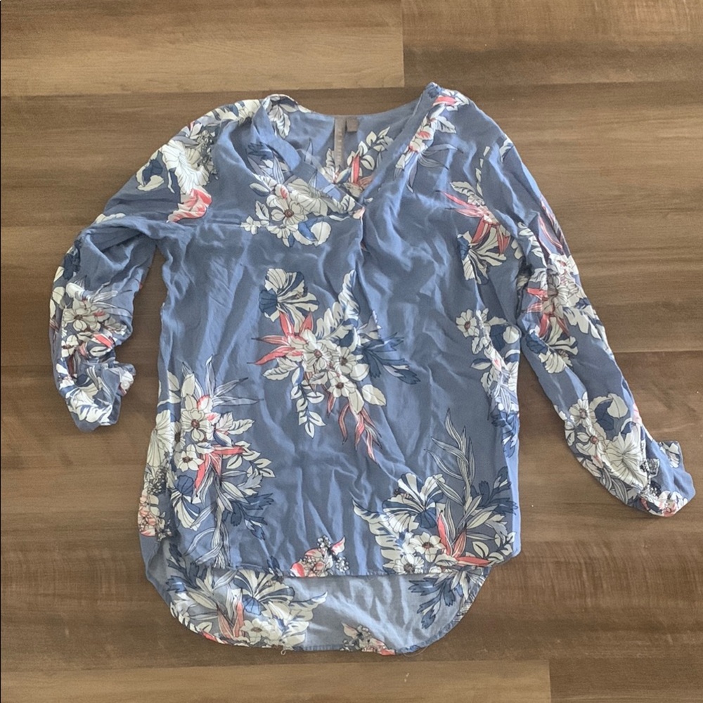 Floral Long Sleeve Blouse Size Small